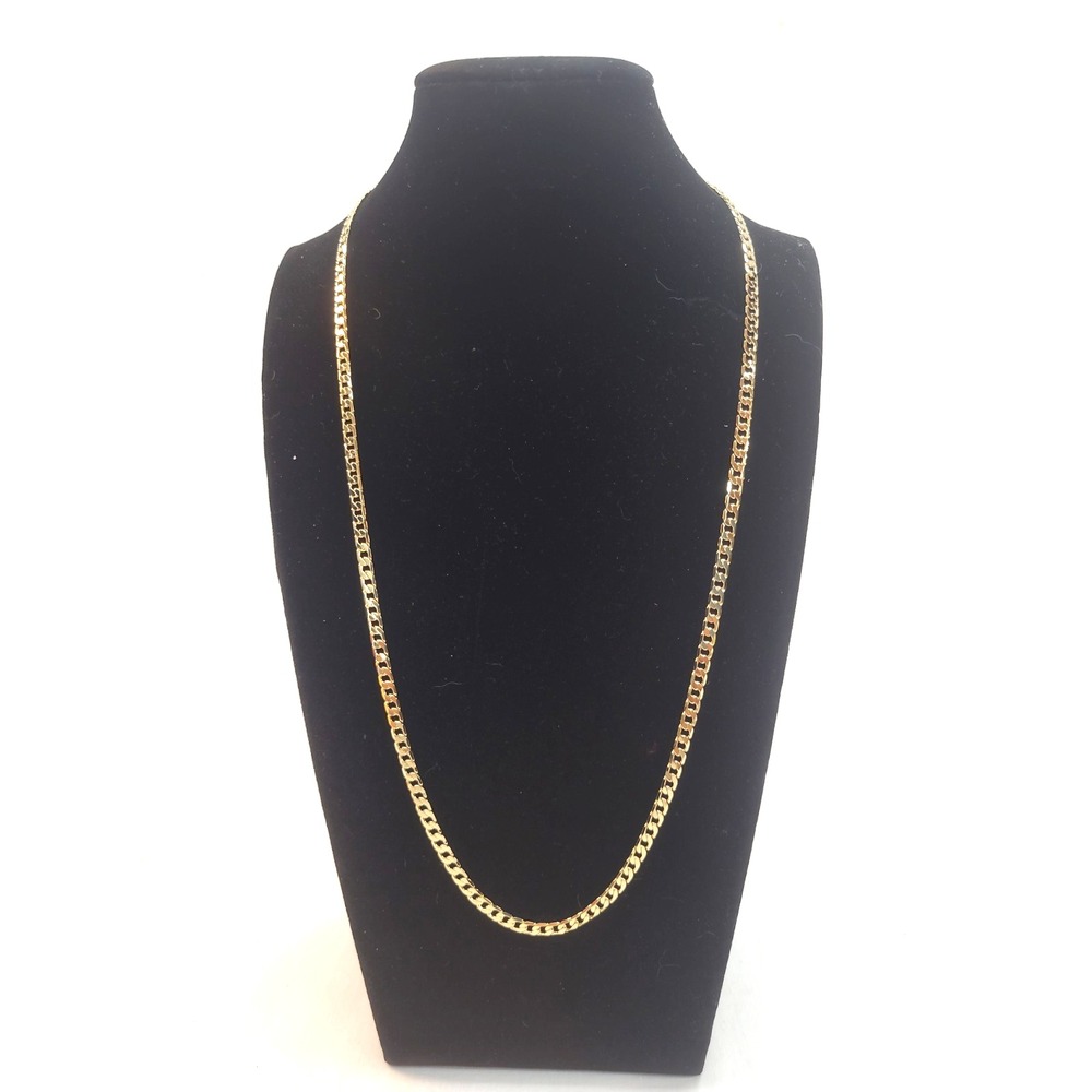 14K Gold Filled Cuban Necklace Chain Diamond Cut - 24" 4mm NEW Signed JH